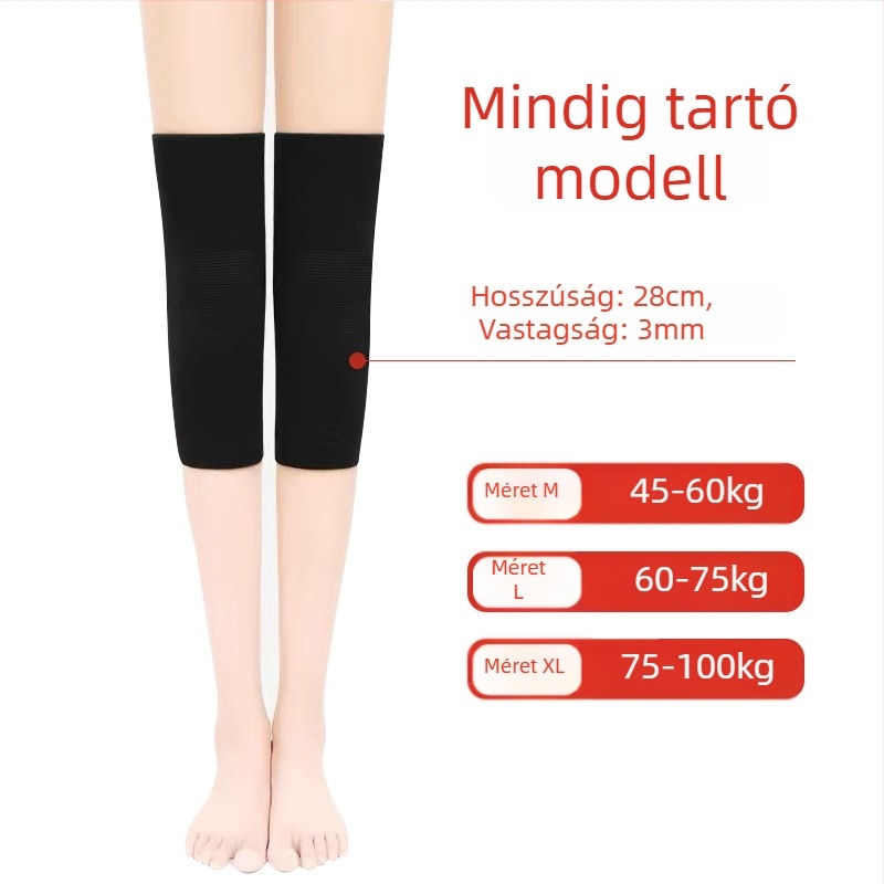 Térdvédő fleece belsővel, poliészter anyag, vastag melegítés, univerzális felhasználás, térdvédelem