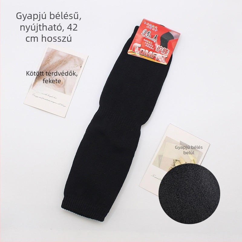 Téli melegített kötött imitációs kasmír térdvédő, vastag fleece bélés, hideg elleni védelem férfiak és nők számára