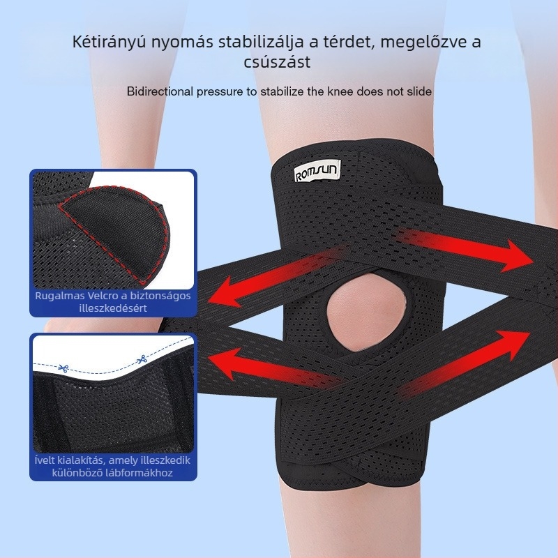 Állítható térdvédő, poliészter rostból, felnőtteknek, tenishez