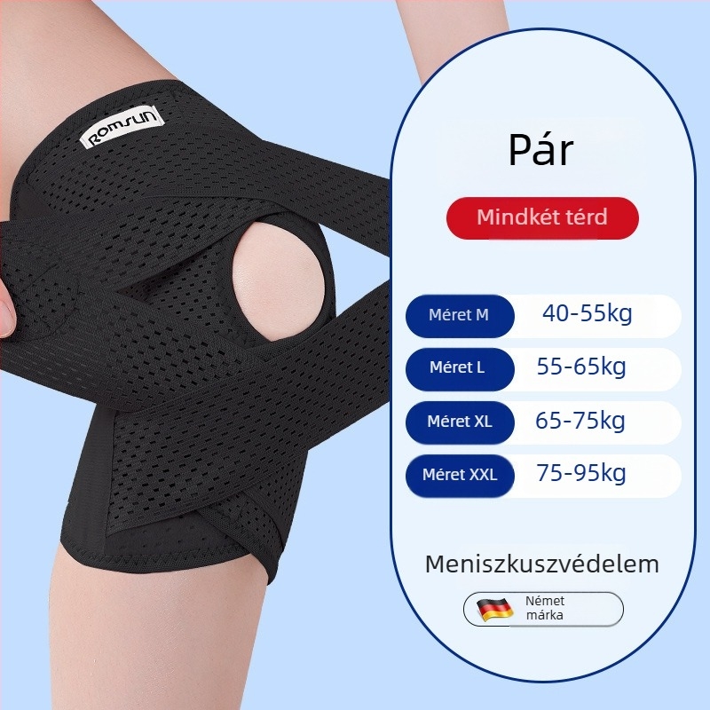 Állítható térdvédő, poliészter rostból, felnőtteknek, tenishez