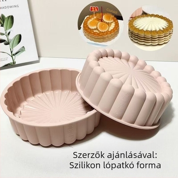 Kerek szilikon süteményforma sütéshez — élelmiszerbiztonságos szilikon, Charlotte tál stílus, PP csomagolás