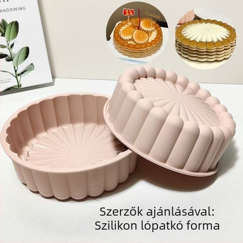 Kerek szilikon süteményforma sütéshez — élelmiszerbiztonságos szilikon, Charlotte tál stílus, PP csomagolás