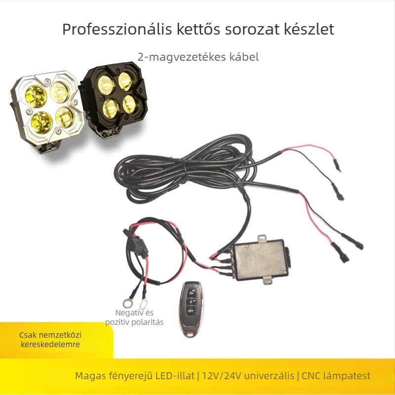 CNC négylevelű lóhere spotlámpa, repülőgépipari alumíniumötvözet, 20W, 12–24V, modell Lt-001-1