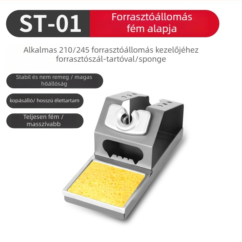 HANDSKIT Fém forrasztóállvány 210/245-höz – Többszörös funkciójú (Anyag: Vas; Lyuk átmérő: Ø5; Mélység a hornyban: 4; Belső hornyok mérete: 52)