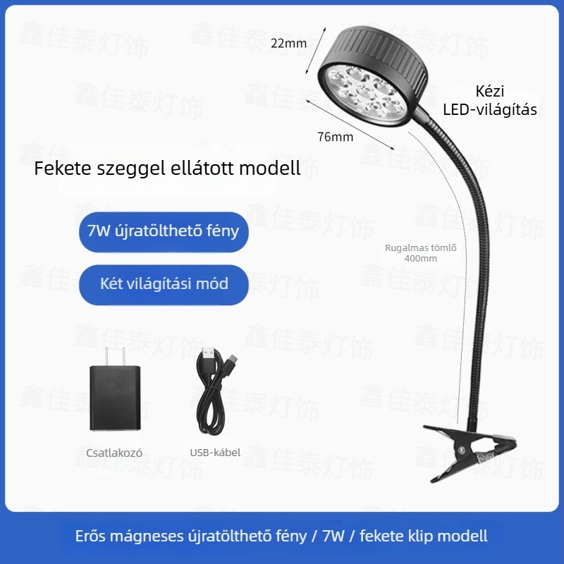 CNC gépekhez LED munka lámpa, újratölthető akkumulátorral, erős mágneses rögzítéssel, hordozható a gépek karbantartásához