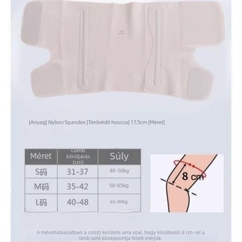 Térdvédő, patella védelem, ütéscsillapító, nylon és spandex