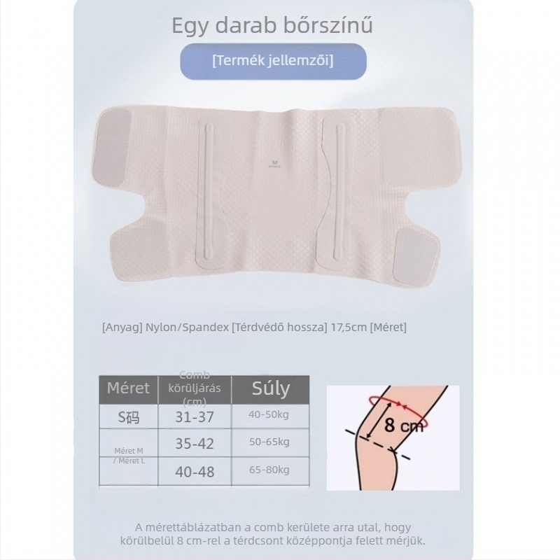 Térdvédő, patella védelem, ütéscsillapító, nylon és spandex
