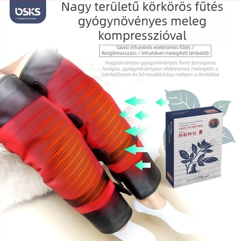 Lábszármasszázsöv vibrációval és forró kompresszióval, akár 4 masszázs fej, 4 sebesség, AC tápegység, számítógépes vezérlés, otthoni használatra