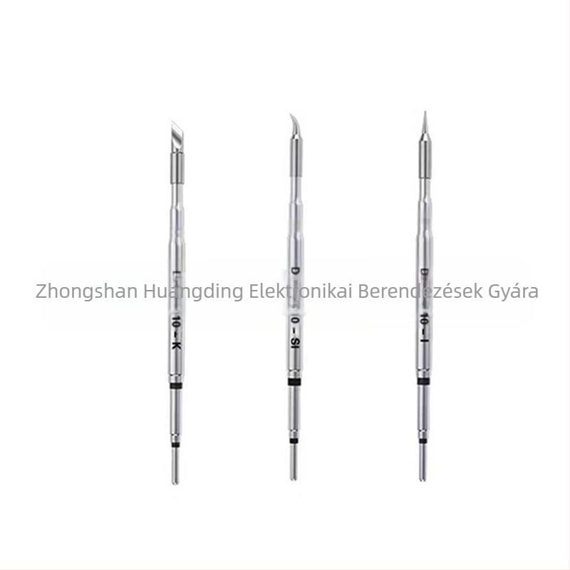 C210 sorozat forrasztóhegy; réz, ólommentes; formák: pointed head / knife head / curved head; hőmérséklet-tartomány 0–500°C; maximális teljesítmény 150W; kompatibilis GVM/JBC/OSS/T26 állomásokkal