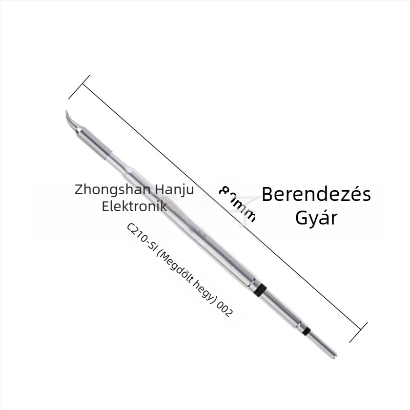 C210 sorozat forrasztóhegy; réz, ólommentes; formák: pointed head / knife head / curved head; hőmérséklet-tartomány 0–500°C; maximális teljesítmény 150W; kompatibilis GVM/JBC/OSS/T26 állomásokkal