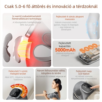 Kopefy KPF-Knee13 Elektromos térdmasszírozó fűtéssel – Több üzemmódú melegítő kompresszió, 3 fokozat masszázs és 5 fokozat melegítés, idősek és középkorú felnőttek számára