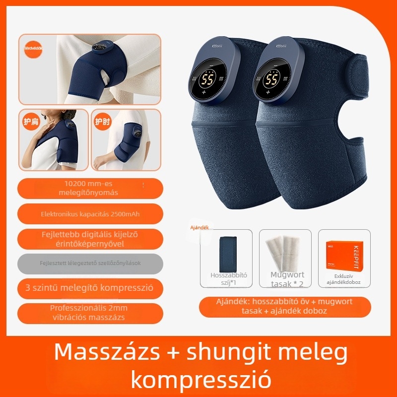 Kopefy KPF-Knee13 Elektromos térdmasszírozó fűtéssel – Több üzemmódú melegítő kompresszió, 3 fokozat masszázs és 5 fokozat melegítés, idősek és középkorú felnőttek számára