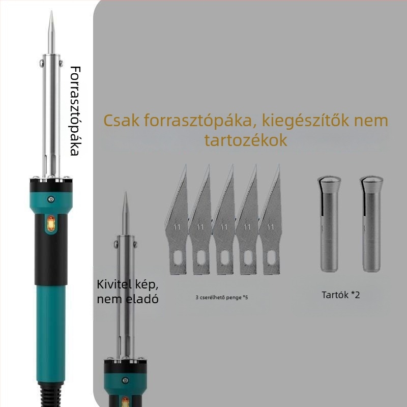 Nerūsztm. acélból készült kerti elektromos forrasztópáka világítással, kétfunkciós forró kés a virágtartók lyukasztásához, vágáshoz és gravírozáshoz (elektronikai csatlakozások és egyéb hegesztési feladatokhoz)