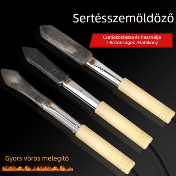Elektronikus húsfeldolgozó eszköz fa fogantyúval, sertéshajsz eltávolítására, húsgrill, 600W/700W, kétpinú dugaszoló