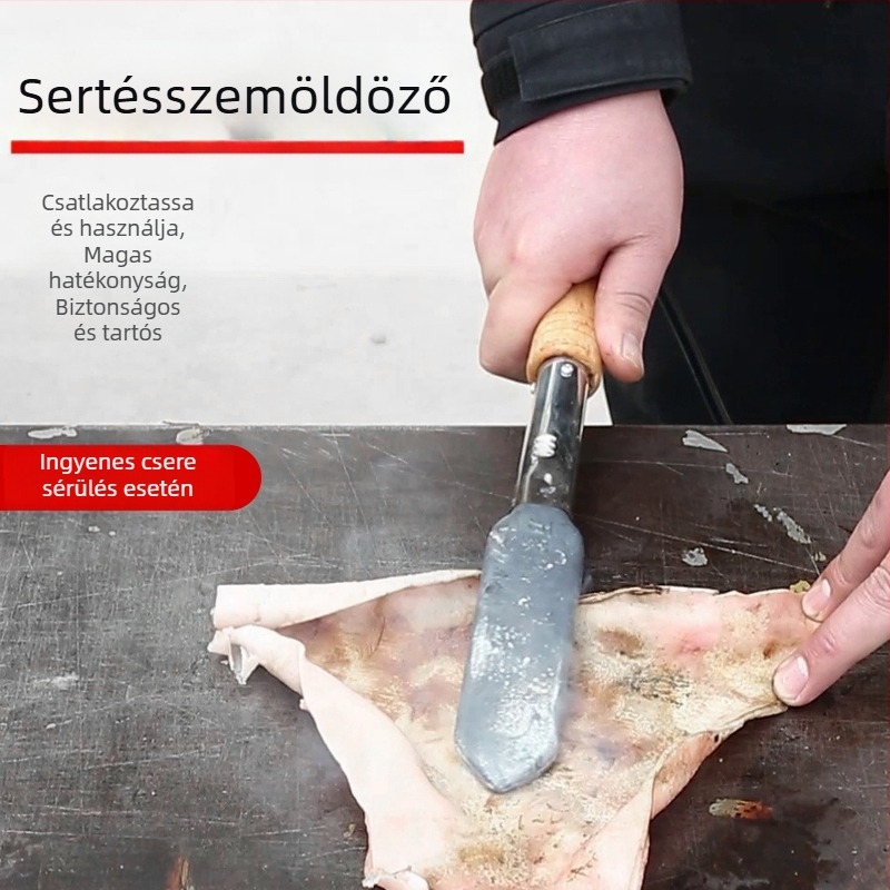 Elektronikus húsfeldolgozó eszköz fa fogantyúval, sertéshajsz eltávolítására, húsgrill, 600W/700W, kétpinú dugaszoló