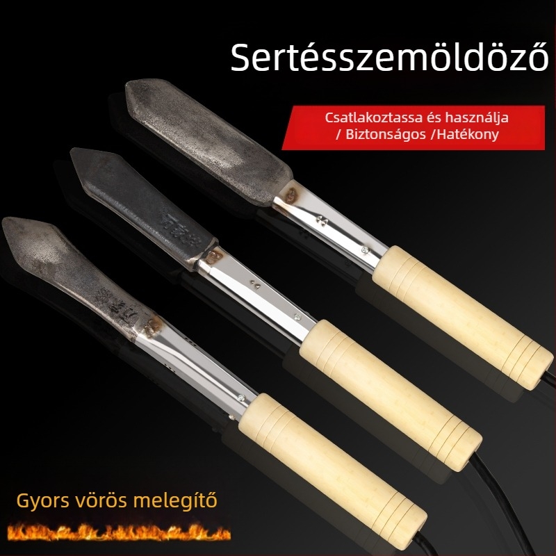 Elektronikus húsfeldolgozó eszköz fa fogantyúval, sertéshajsz eltávolítására, húsgrill, 600W/700W, kétpinú dugaszoló
