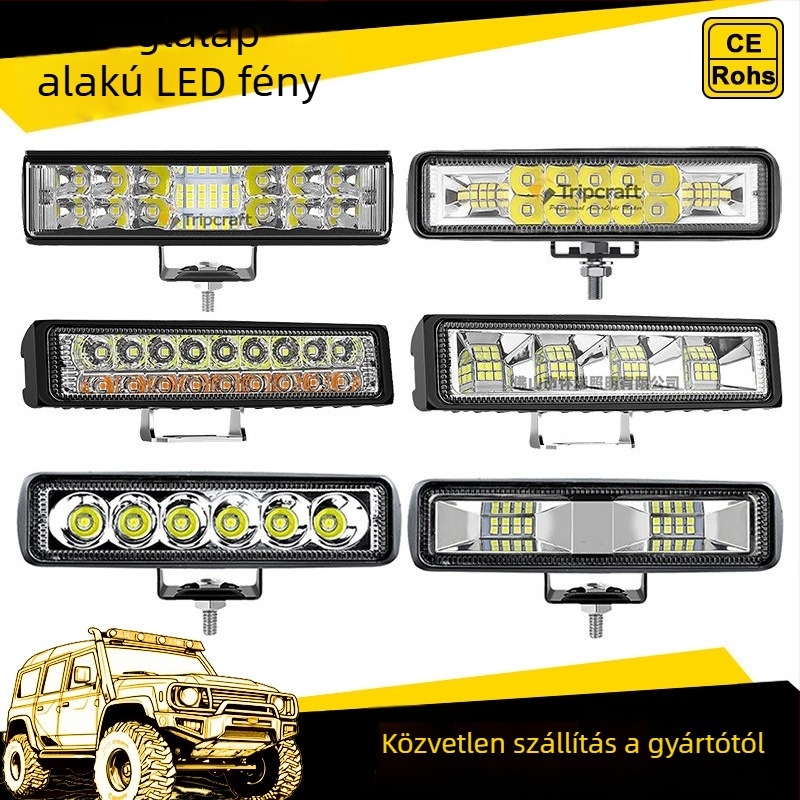 LED off-road autófények, háromoldali megvilágítás, egylinás LED világítás, Modell TC-30Z1-90W, 12/24V, 9000 lm, 5000–6500K