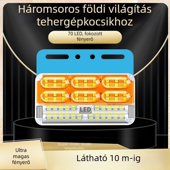 Kamion három soros oldalsó világítás - vízálló, 24V, 16W, ABS műanyag