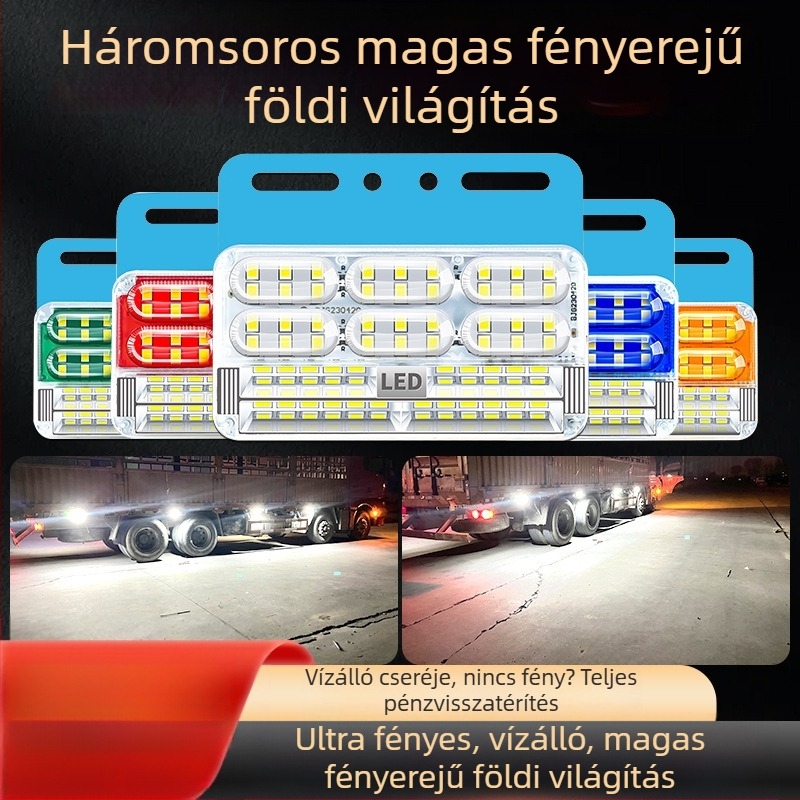 Kamion három soros oldalsó világítás - vízálló, 24V, 16W, ABS műanyag