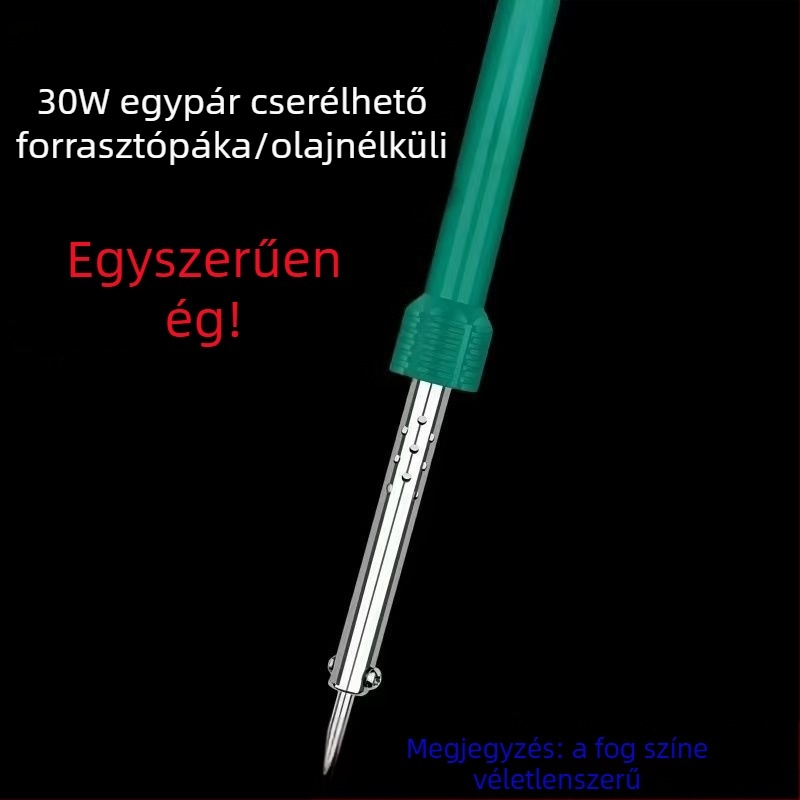 Állandó hőmérsékletű elektromos forrasztópáka – háztartási készlet, rozsdamentes acél kivitel, forrasztás vezetékekhez és csatlakozókhoz