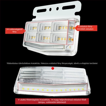 Kamion oldalsó lámpa, 24V, IP68, LED alumínium ház, 15W, 6000K, 36 lm, széles látómező, furgonokhoz