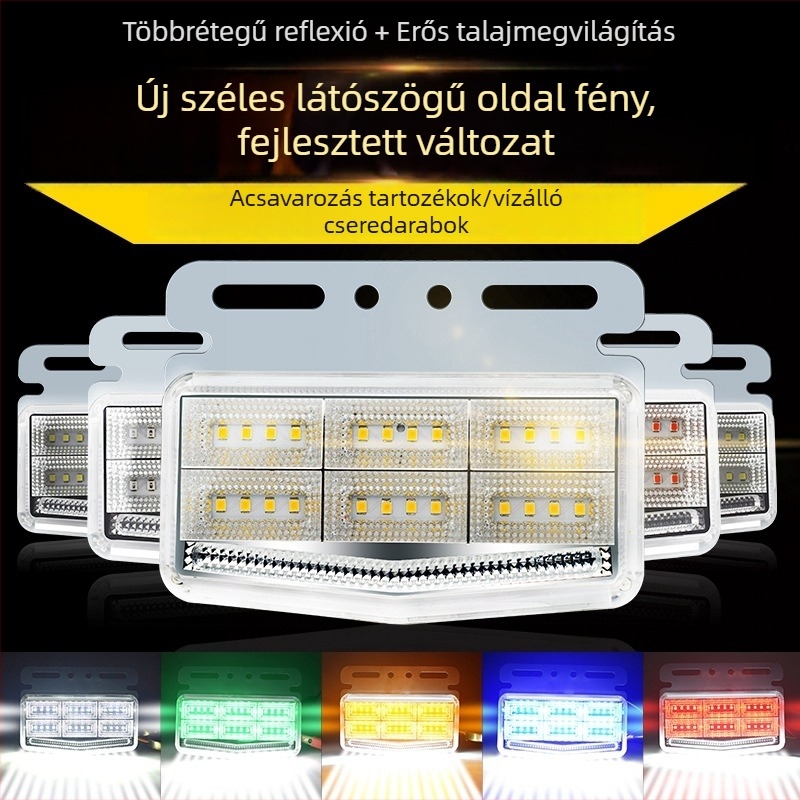 Kamion oldalsó lámpa, 24V, IP68, LED alumínium ház, 15W, 6000K, 36 lm, széles látómező, furgonokhoz