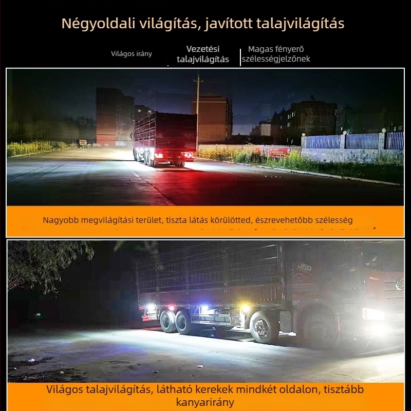 Kamion oldalsó lámpa, 24V, IP68, LED alumínium ház, 15W, 6000K, 36 lm, széles látómező, furgonokhoz