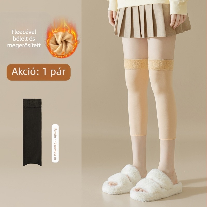 Hosszított térdvédő fleece-bélésével, meleg védelem a térdízület számára, hosszú lábszárvédő, nőknek