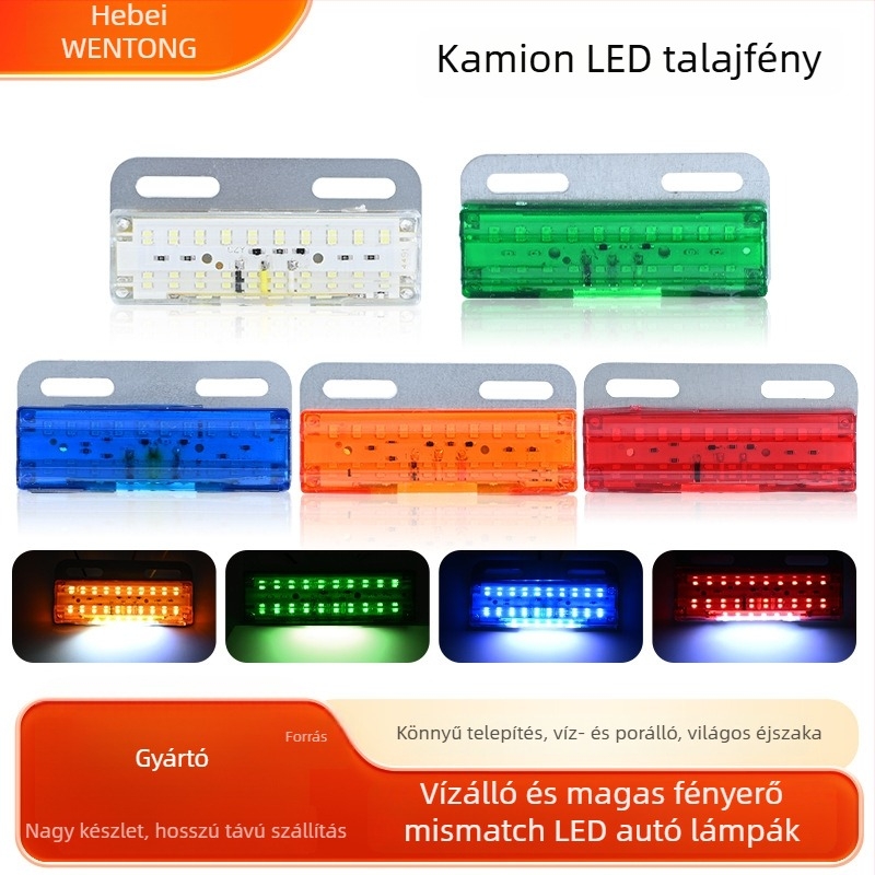LED oldalsó fény furgonokhoz, modell LED ground side light, fémszerkezet, 12–24V