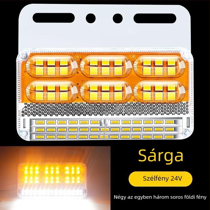 Kamion oldalsó LED világítás | 24V, IP68 vízálló, három sor LED modul, irányjelző és szélesség jelzés