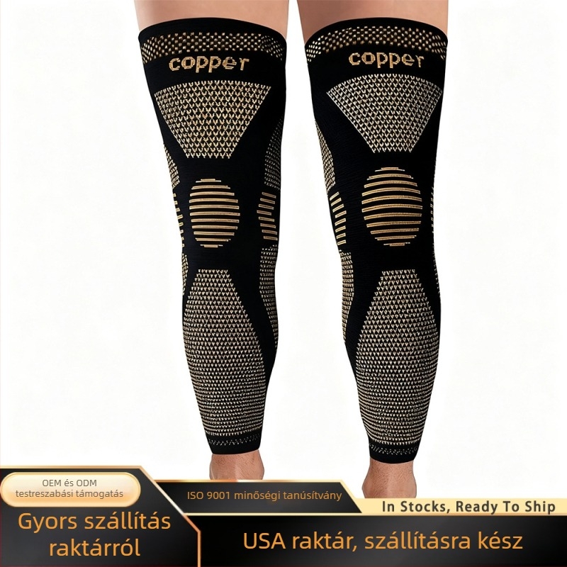 Sport térdvédők nylon hosszú melegítő lábszárvédővel és négyirányú rugalmassággal