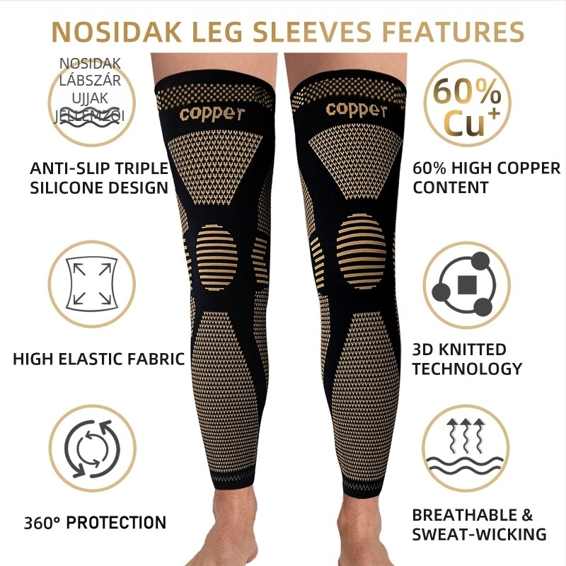 Sport térdvédők nylon hosszú melegítő lábszárvédővel és négyirányú rugalmassággal