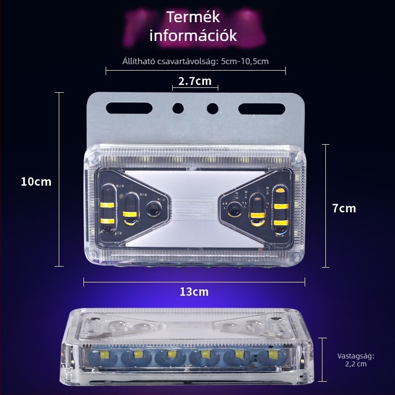 Vízálló oldalsó lámpa (Minta: Waterproof side lamp; Kompatibilis modell: Vans; Alkalmazás: Alkalmazható)