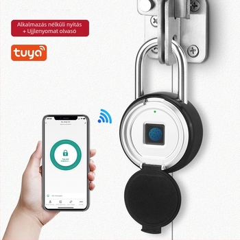 APP-vezérlésű ujjlenyomat-zár, 30 ujjlenyomat tárolása, 0,5 s beolvasás, 500 000 ciklus élettartam, vízálló, szekrényekhez, bőröndökhöz és hátizsákokhoz