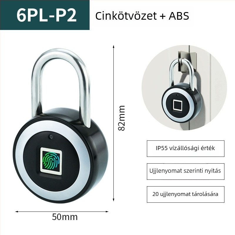 APP-vezérlésű ujjlenyomat-zár, 30 ujjlenyomat tárolása, 0,5 s beolvasás, 500 000 ciklus élettartam, vízálló, szekrényekhez, bőröndökhöz és hátizsákokhoz