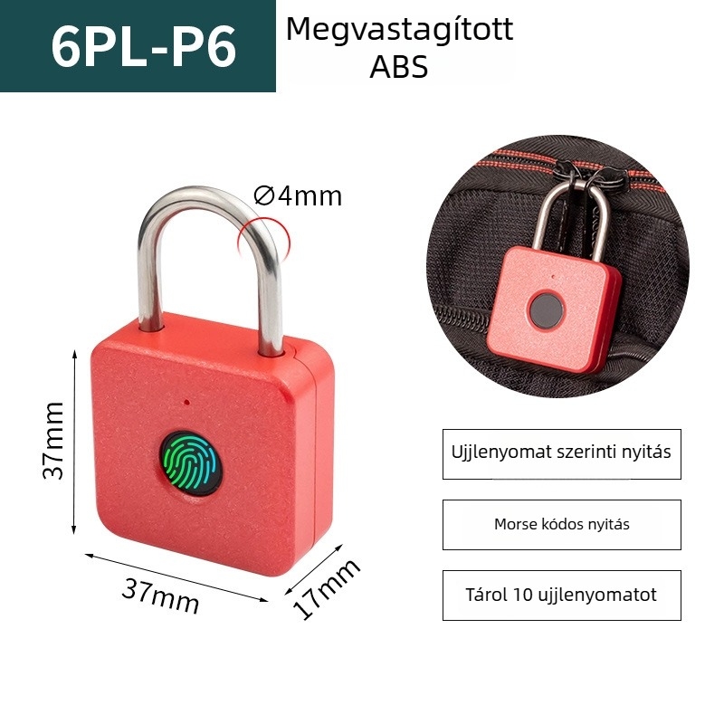 APP-vezérlésű ujjlenyomat-zár, 30 ujjlenyomat tárolása, 0,5 s beolvasás, 500 000 ciklus élettartam, vízálló, szekrényekhez, bőröndökhöz és hátizsákokhoz