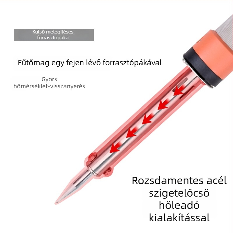 12V-os elektromos forrasztóvas gumírozott fogantyúval a hegesztéshez és javításokhoz (Sol)