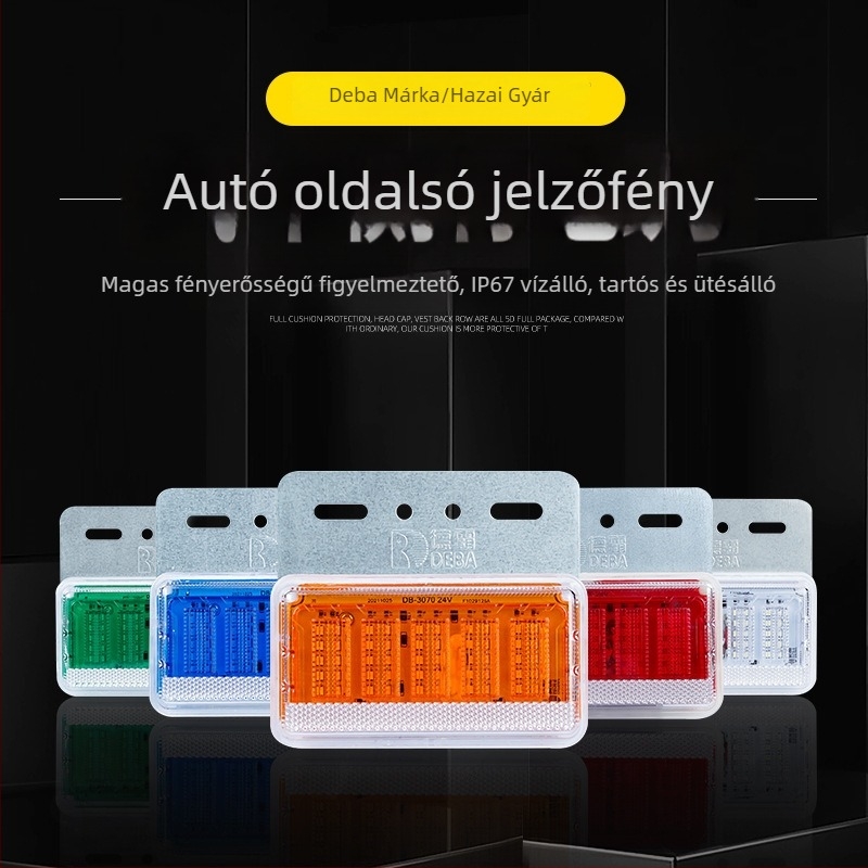 Deba Db-3070 LED oldalsó jelzőlámpa teherautó/vontató számára, 12-24V, IP67, 5000 lm
