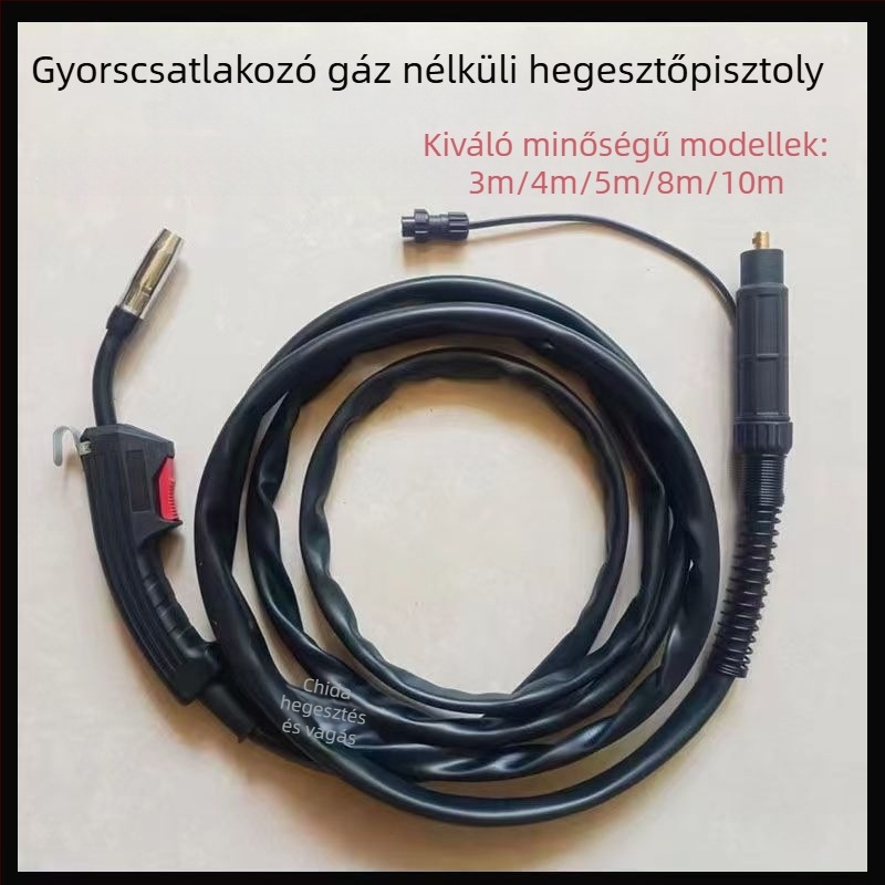 Gáz nélküli MIG hegesztőpisztoly, 3,5 m, 220 V, 14AK gyorscsatlakozó, hordozható