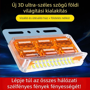 Teherautó oldalsó lámpa, széles látószög, 24V, vízálló, 16W, ABS műanyag, élettartam 50 000 óra