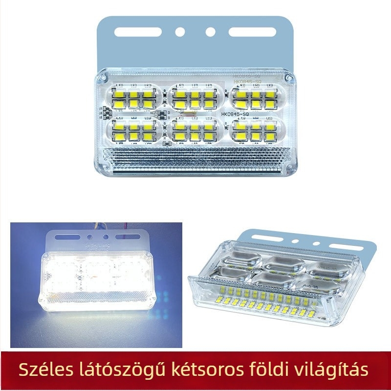 Teherautó oldalsó lámpa, széles látószög, 24V, vízálló, 16W, ABS műanyag, élettartam 50 000 óra