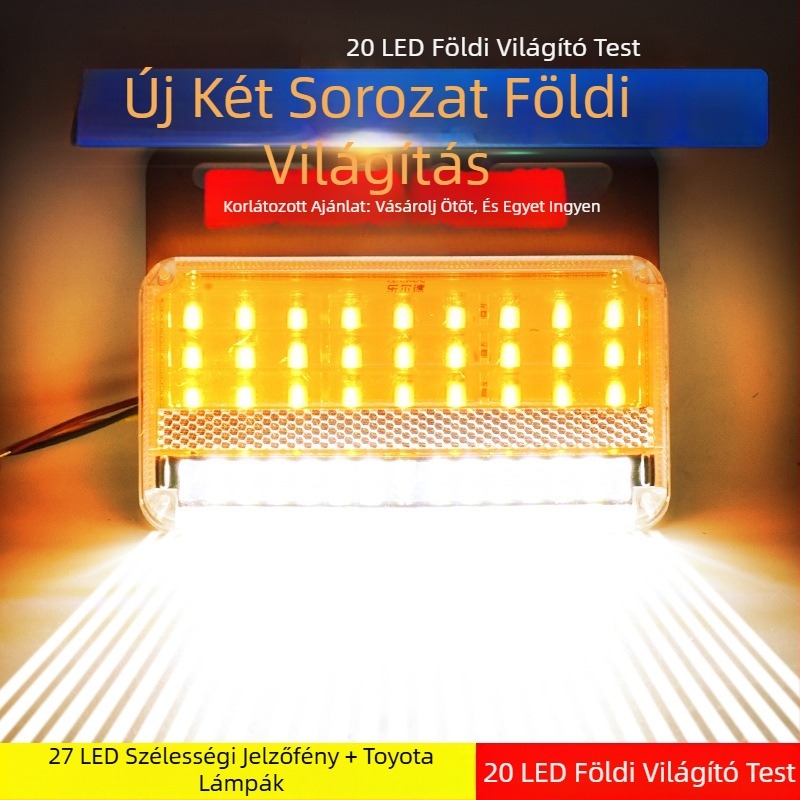 Kamion LED oldalsó fény, kétsoros, vízálló, 24V, hátrameneti fény