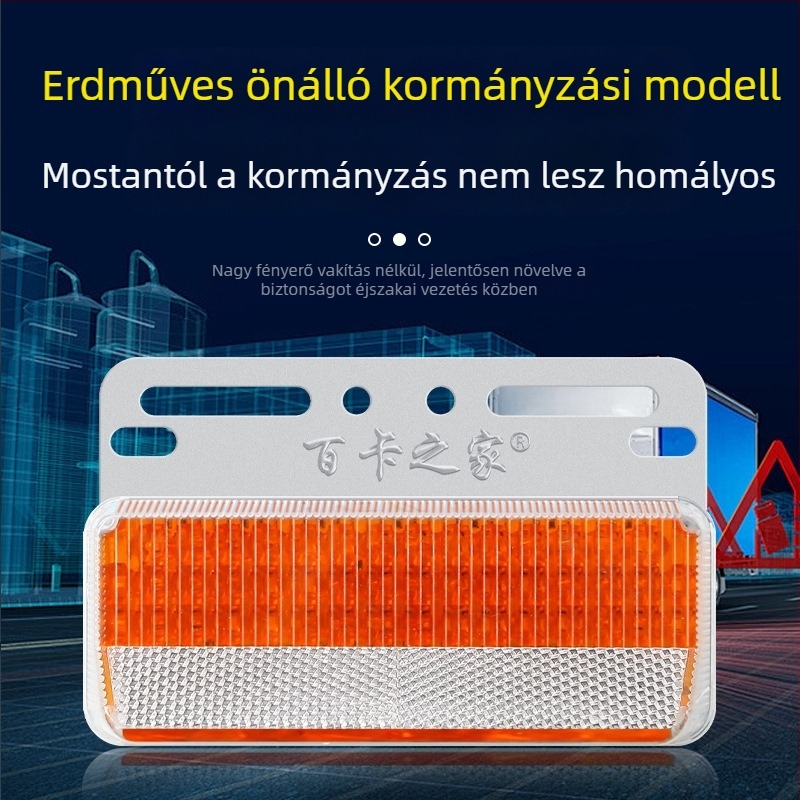 Kamion oldalsó fény, anti-glare, kiterjesztett széles látószögű LED, 24V, vízálló