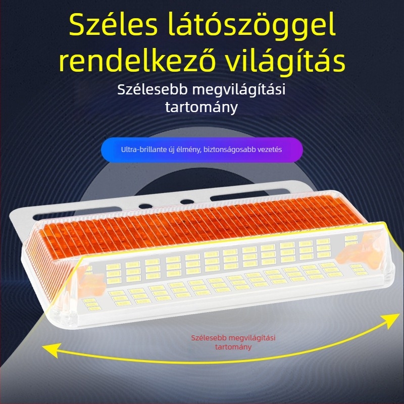 Kamion oldalsó fény, anti-glare, kiterjesztett széles látószögű LED, 24V, vízálló