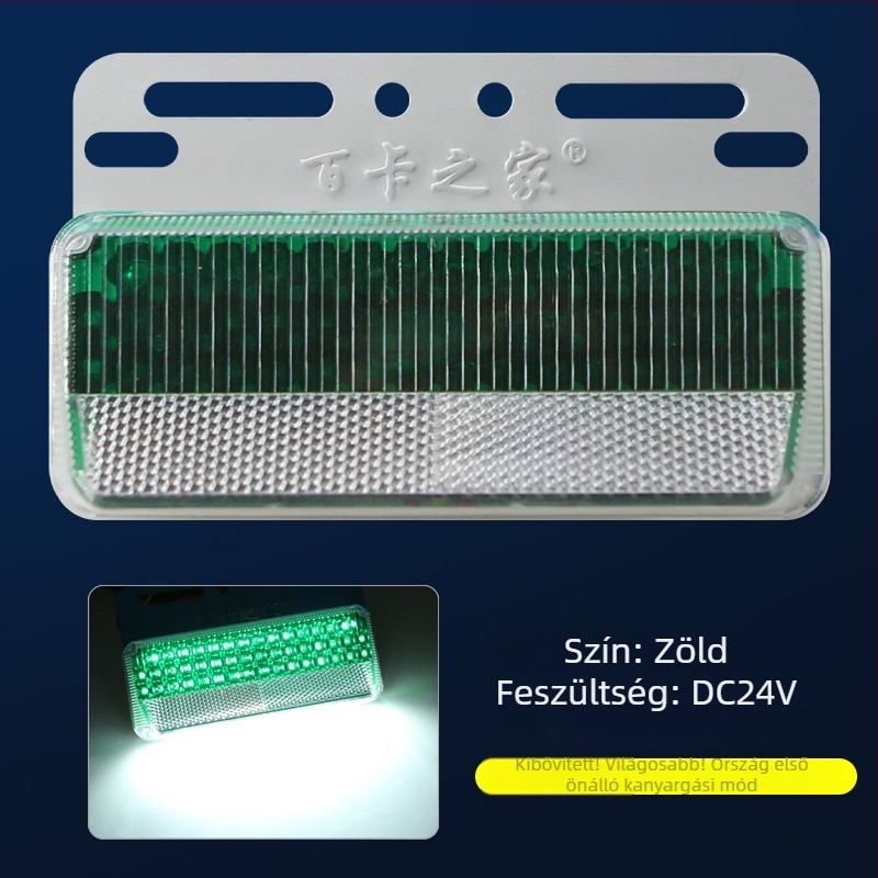 Kamion oldalsó fény, anti-glare, kiterjesztett széles látószögű LED, 24V, vízálló