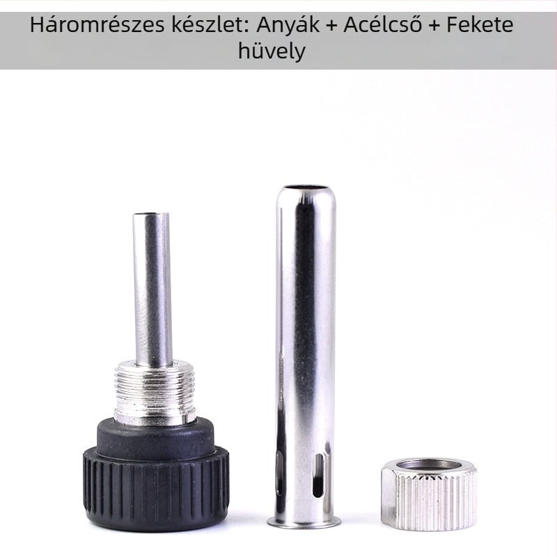 Forrasztópáka kiegészítő készlet — háromrészes, 907-es fogantyú, vasból készült test, csavarmenetes fej