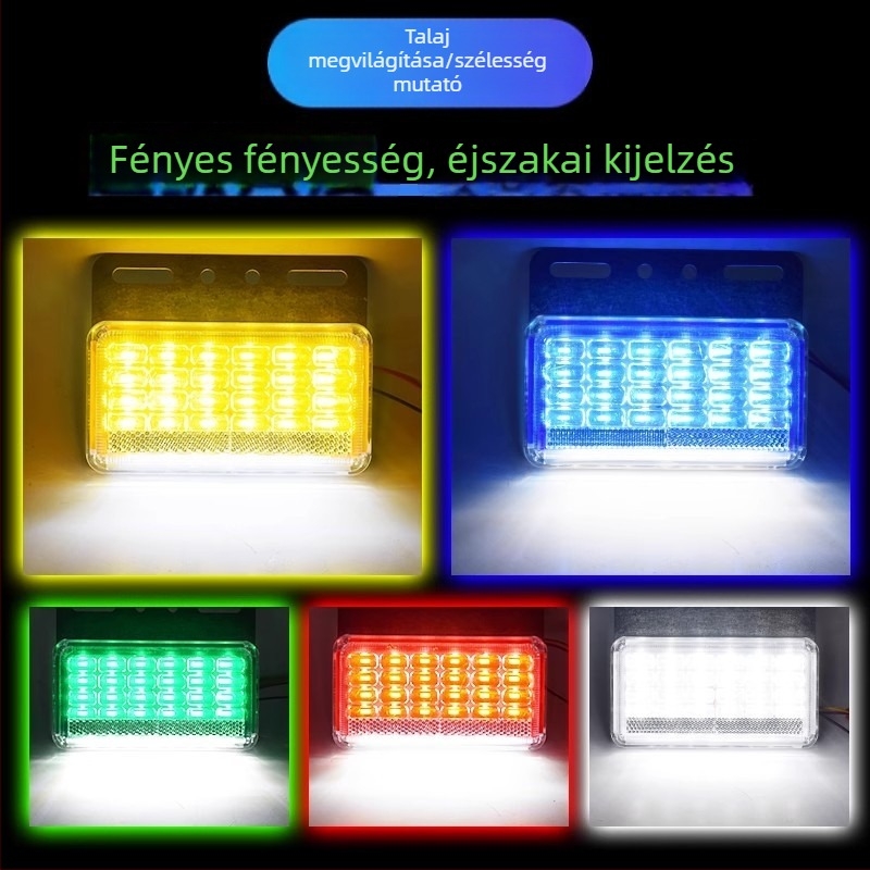 LED Nagy teherautó oldalsó fény, 24V, vízálló, rendkívül fényes, félpótkocsihoz, szélesség/hátrameneti jelző