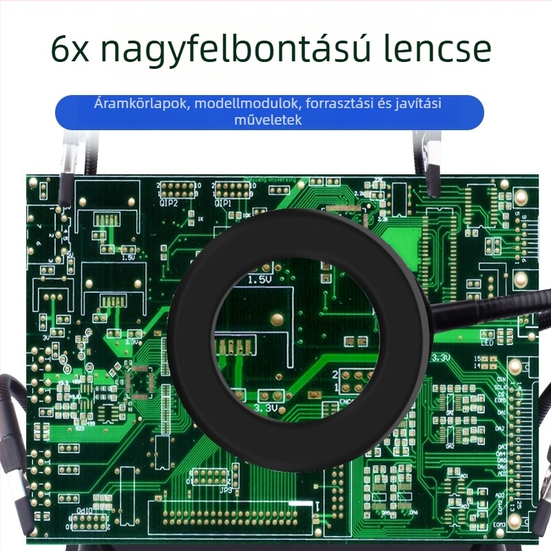 Star W608 forrasztóállomás mágneses segédfogóval PCB-javításhoz, 6x nagyítás