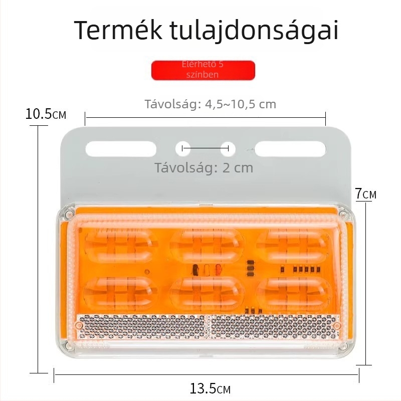 Négyfunkciós LED oldalsó világítás teherautókhoz és utánfutókhoz – 24V, vízálló, nagy fényerő