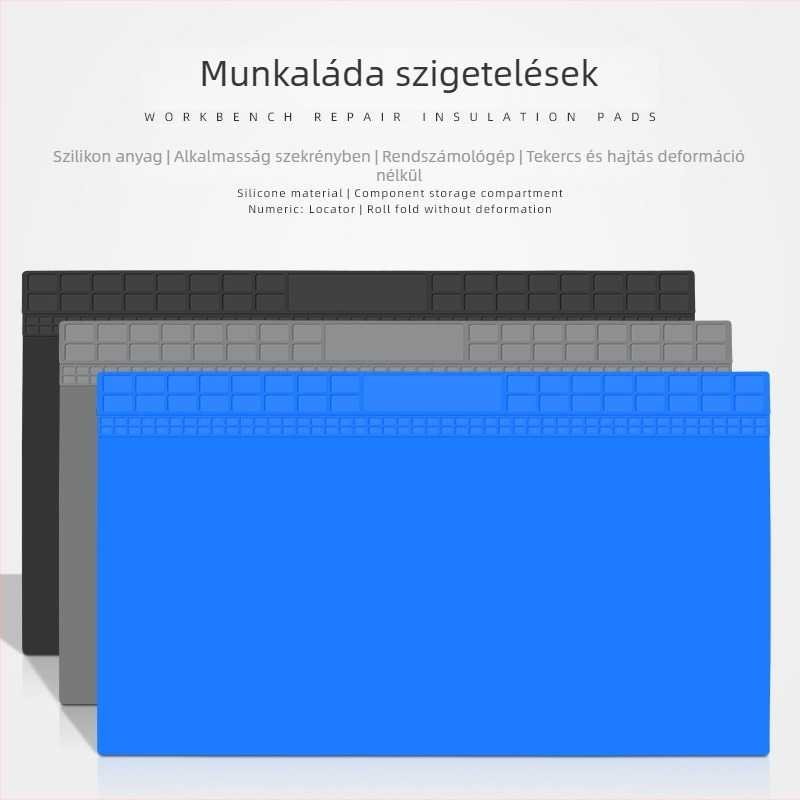 Reparáló asztal szigetelő matrac - szilikon, modell JSD707, 2,5 mm vastagság, puha keménység, javítóasztalhoz, mobiltelefon szétszereléshez és hegesztéshez